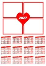 Календарь новогодний елочный со свечами на 2026 год для фотошопа скачать