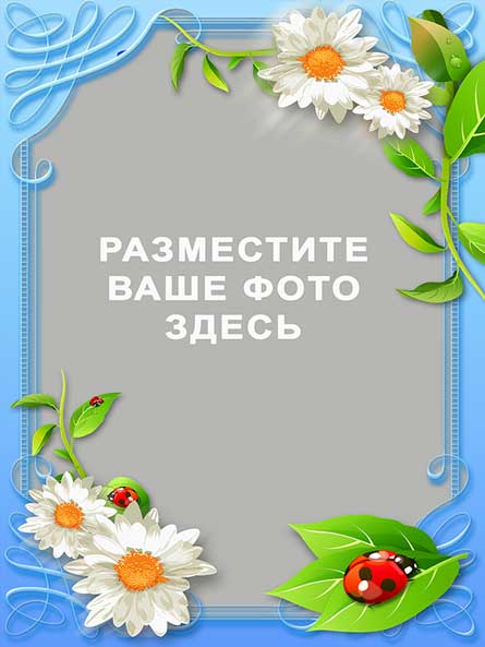 Летняя рамочка с ромашками (PSD)